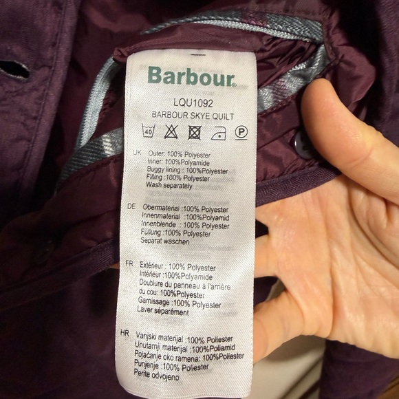 Barbour Women's Purple Quilted Puffer Jacket - Picture 4 of 4